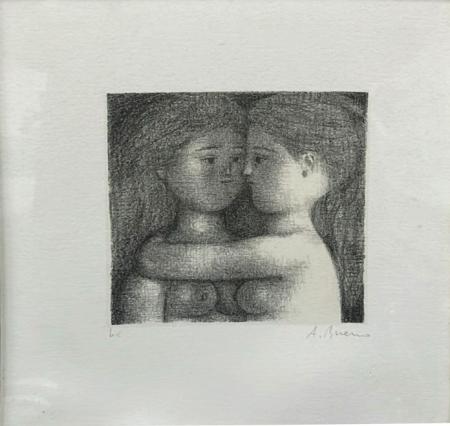 Art work by Antonio Bueno L'Abbraccio  - lithography paper 